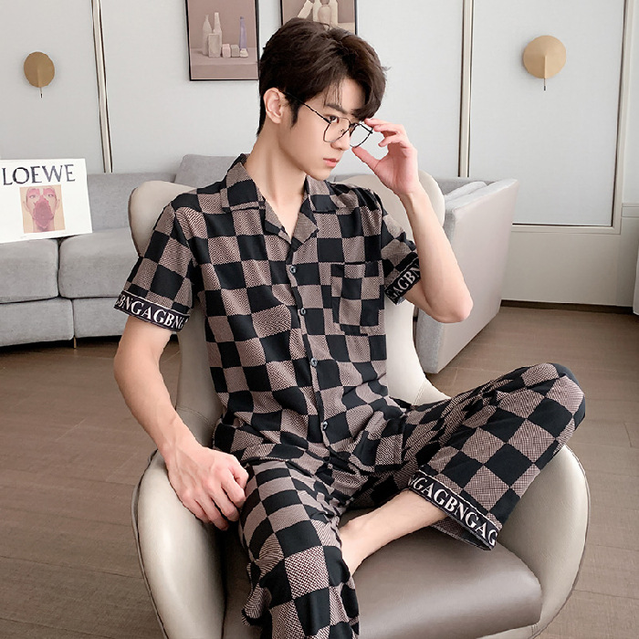 ชุดนอนผู้ชายไซส์ใหญ่ แขนสั้น-ขายาว ผ้าไหมอิตาลี่
