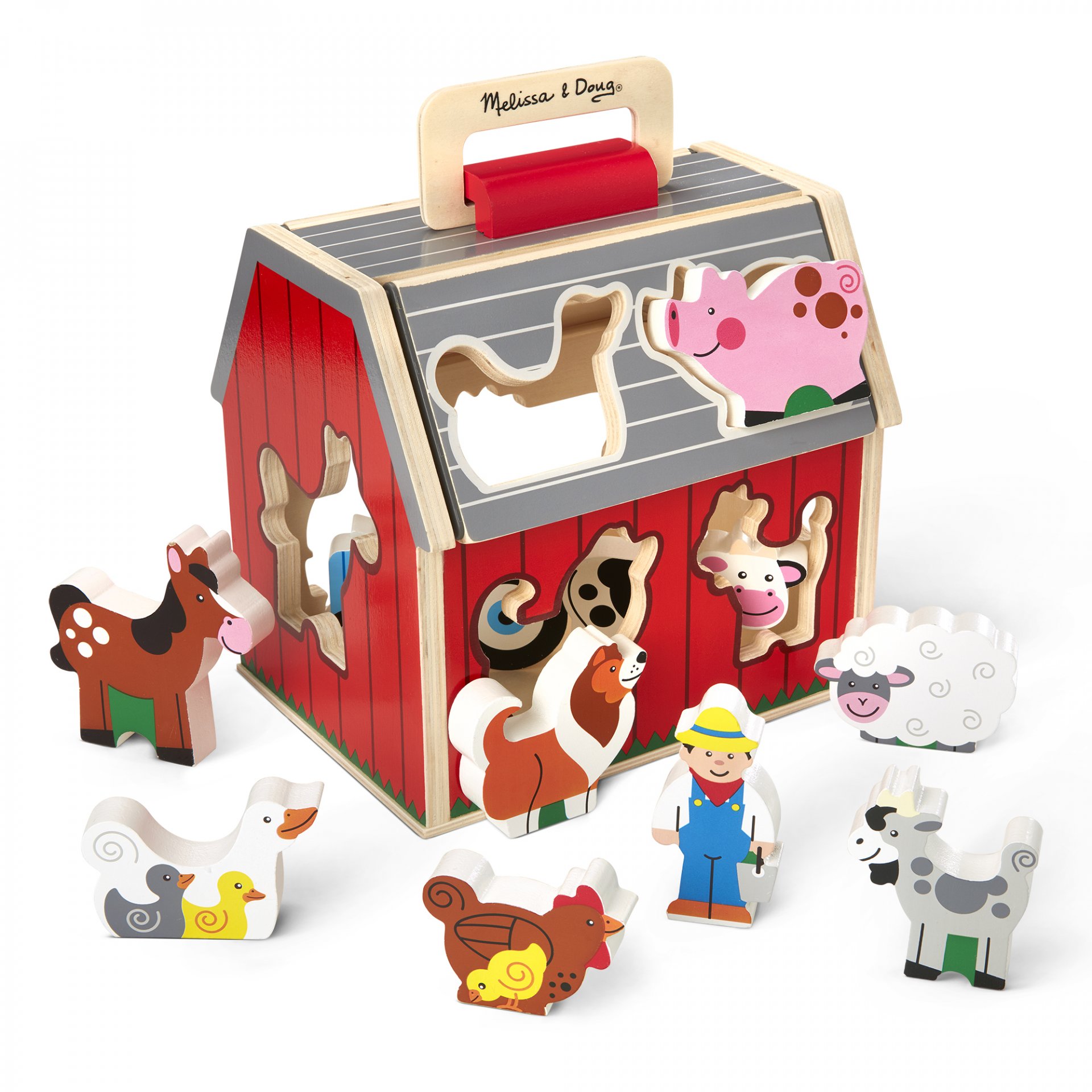 บล๊อกหยอดรูปสัตว์ฟาร์ม มีหูหิ้ว รุ่น 30149 Melissa & Doug Take-Along Sorting Barn การเล่นเสริมจินตนาการ ของเล่น,ของเล่นเสริมพัฒนาการ, ของเล่น