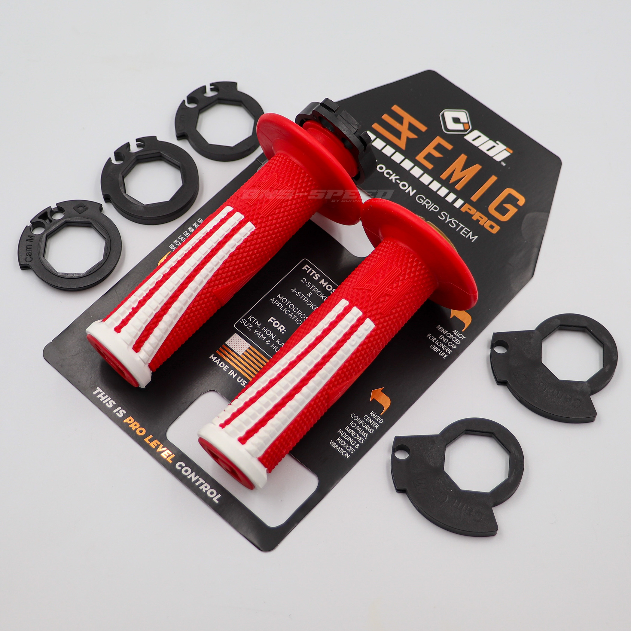 ปลอกแฮนด์ ODI Grip Emig Pro V2 Lock-On Red/White