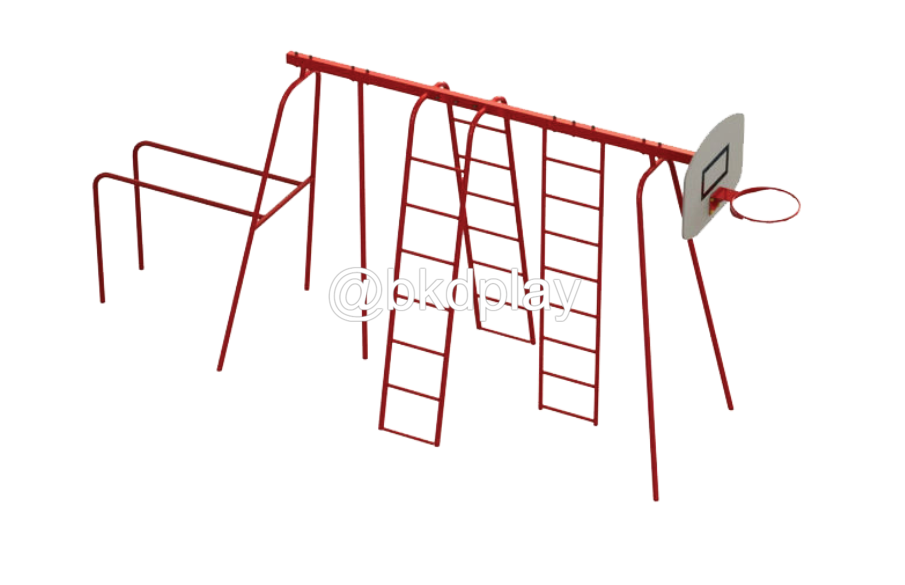 บาร์ปีนป่าย+แป้นบาส เครื่องเล่นสนาม กลางแจ้ง เหล็ก, สนามเด็กเล่น ,OutdoorPlayground, เครื่องเล่น สพฐ. โรงเรียน ศูนย์เด็กเล็ก