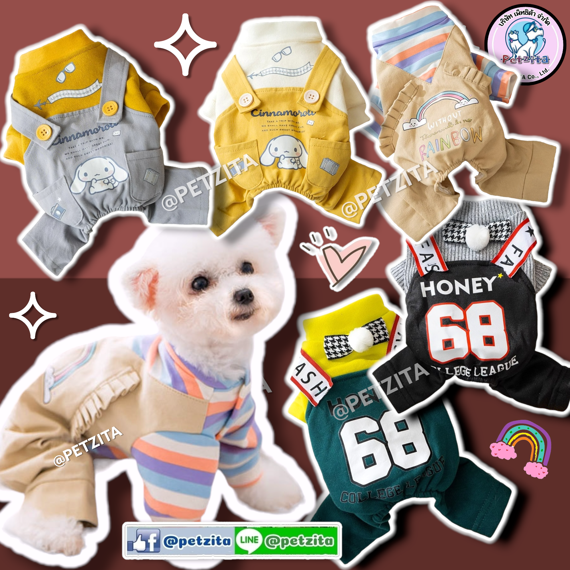 🇹🇭พร้อมส่ง🇹🇭 🥰🚶♂️จั๊มสูท แฟชั่นสุดเท่ห์ 😘😎💥 for สุนัข หมา แมว สัตว์เลี้ยง