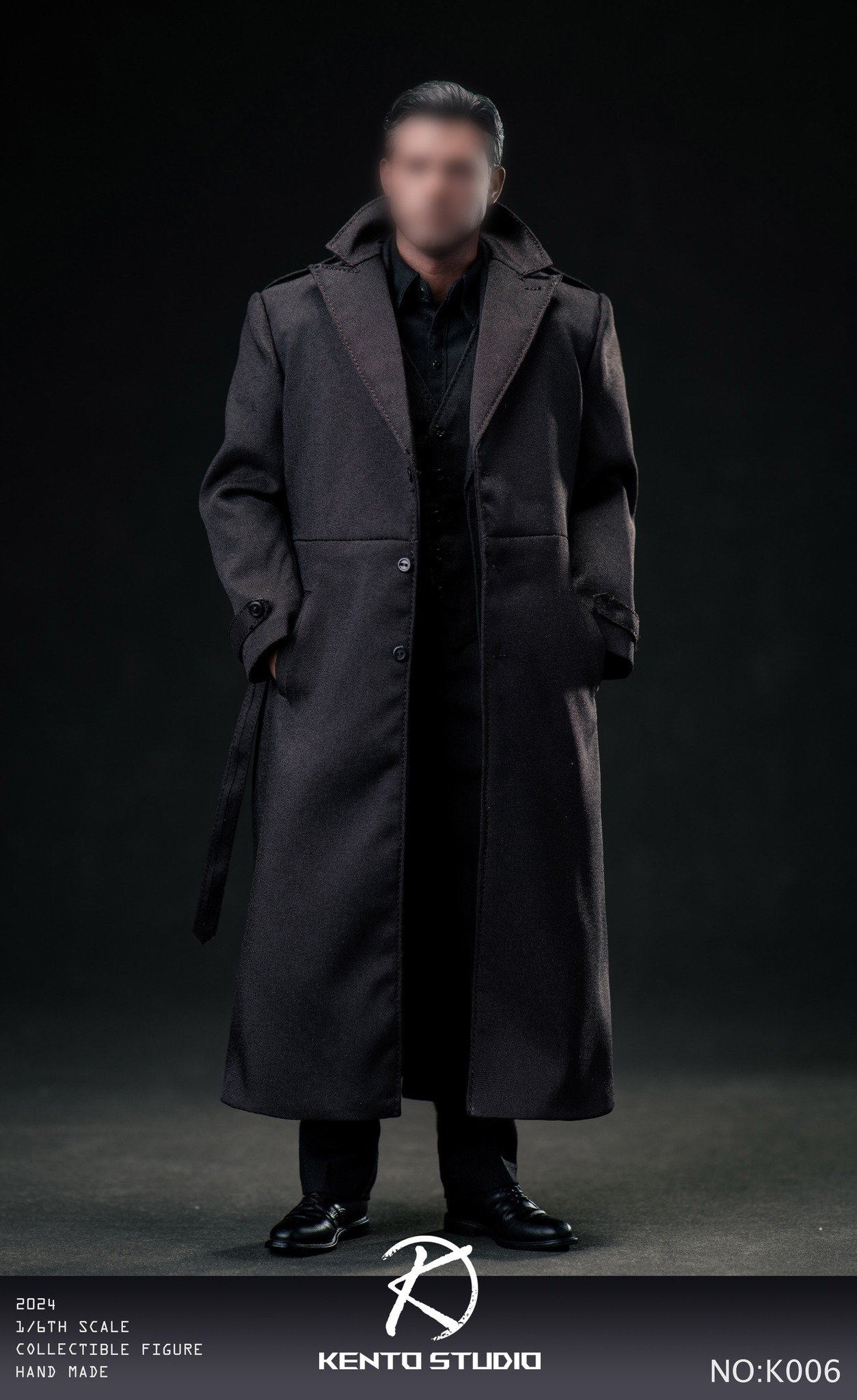 [พร้อมส่ง] Kento Studio K006 1/6 : Black coat set with body