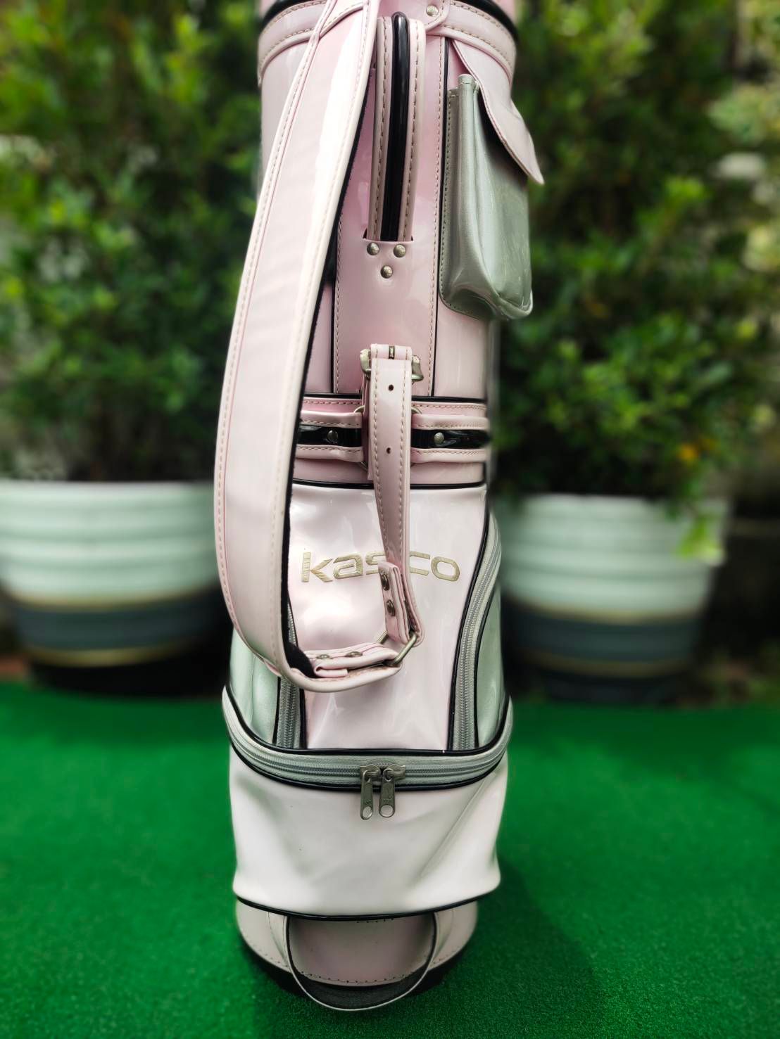 ถุงกอล์ฟ KASCO หนังแก้ว สีชมพู สภาพสวยๆ เดิมๆเลยจ้า