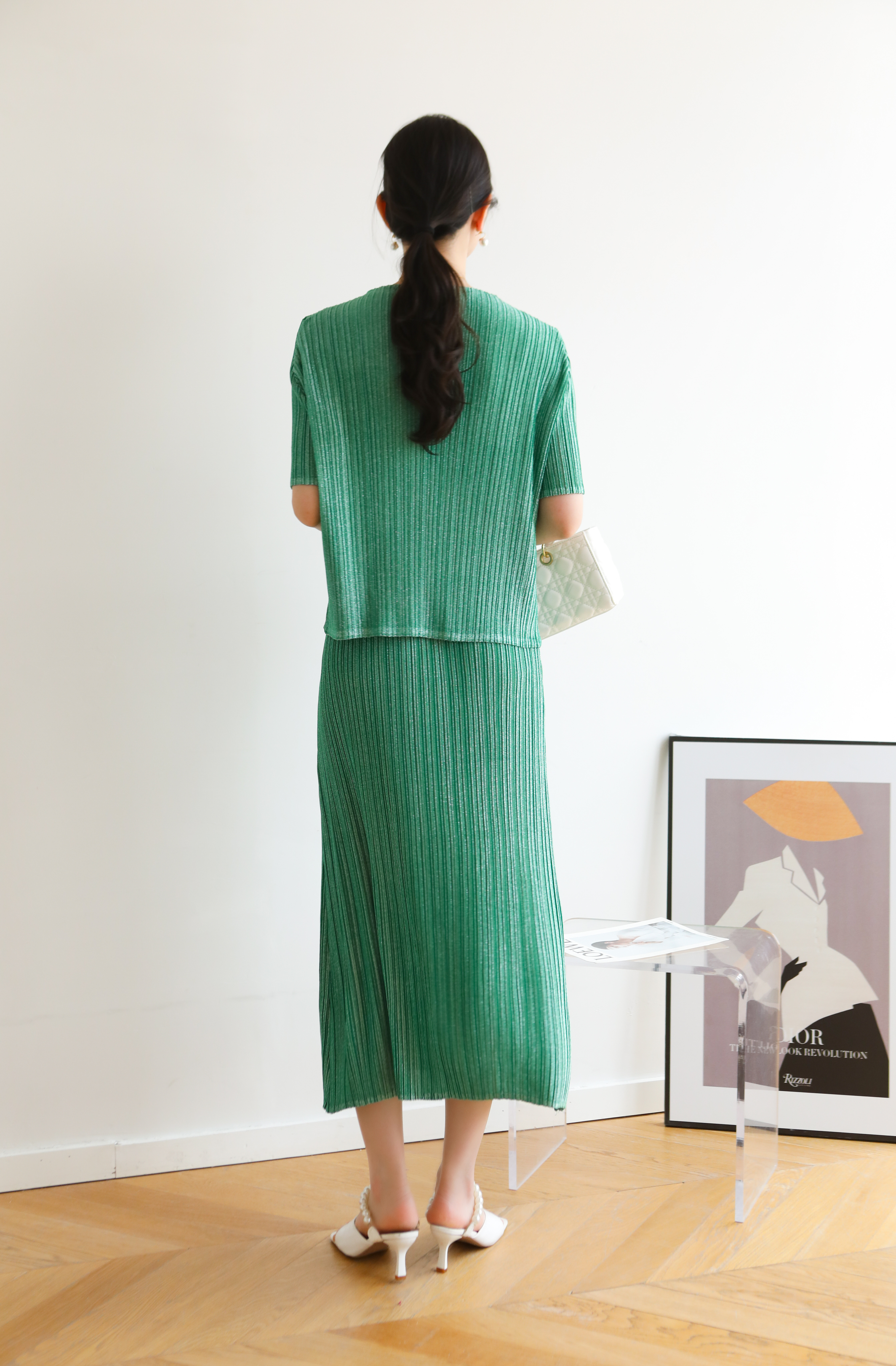2MUAY รุ่น GJO3737 /GJO3738 เซ็ตพลีทคุณภาพ GLITTER PLEATED SET 7 สี FREE SIZE