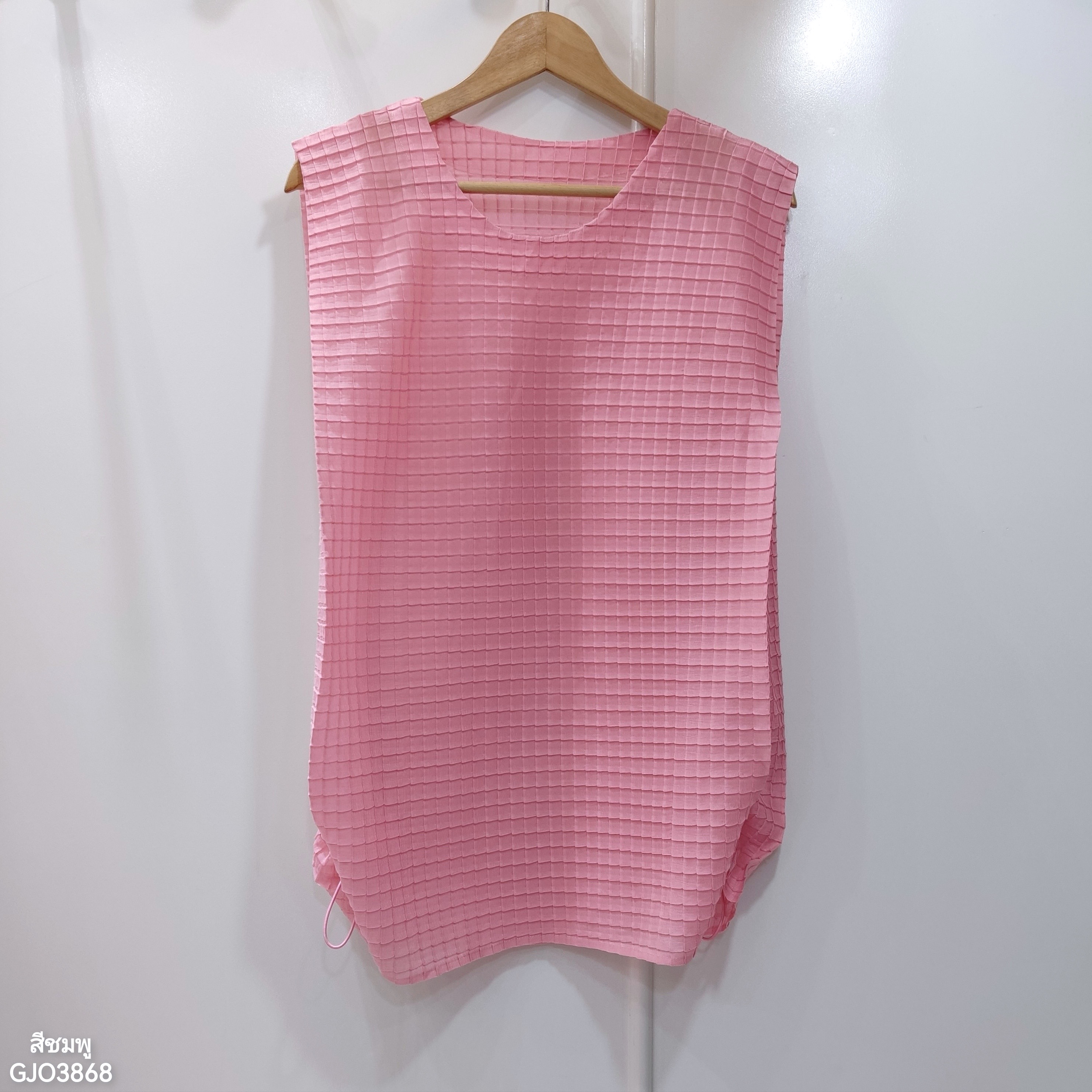 ปรับราคาลง20%!! 2MUAY รุ่น GJO3868 เสื้อพลีททรง OVER SIZE ปรับขนาดได้ SLEEVELESS SQUARE PLEATED TOP 9 สี FREE SIZE