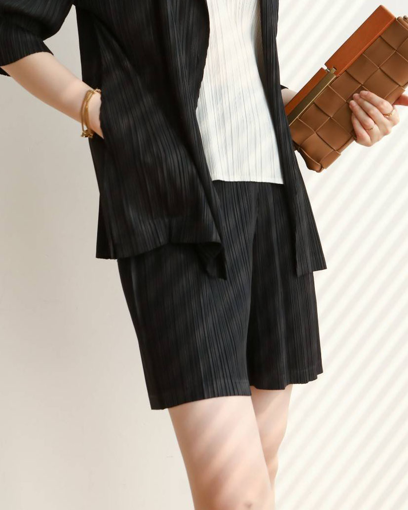 2MUAY BASIC รุ่น GJO7718 กางเกงอัดพลีทงานคุณภาพ BASIC SHORT PLEATED PANTS 12สี FREE SIZE