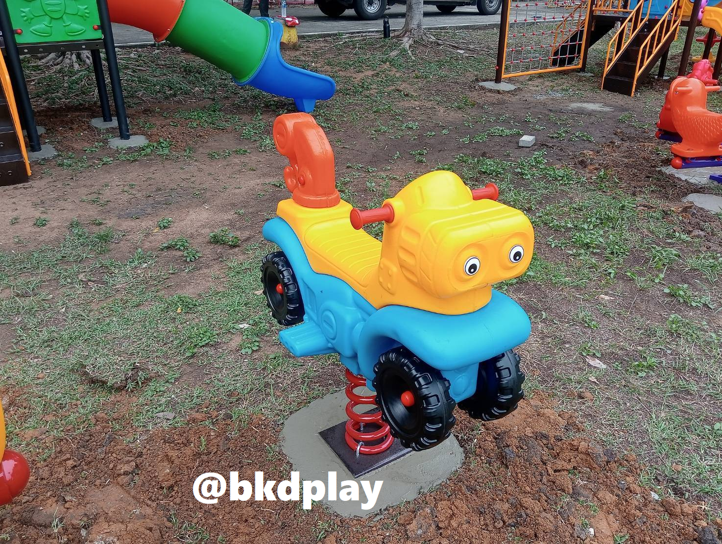 โยกเยกสปริง, สปริงโยกเยกรถลาก เครื่องเล่นสนามกลางแจ้ง สินค้าพร้อมส่ง