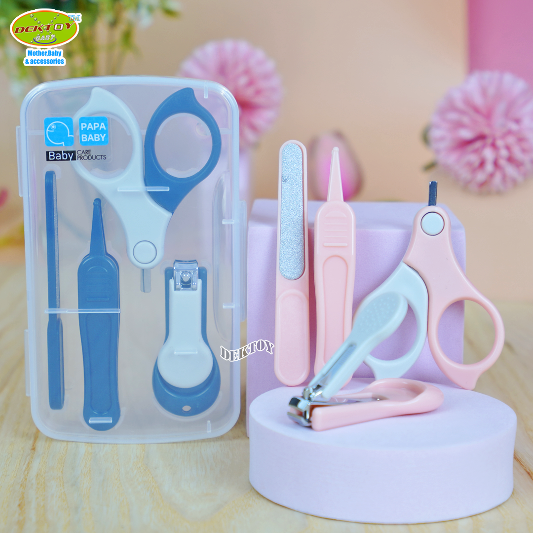 PAPA BABY เซ็ทกรรไกรตัดเล็บเด็ก 4IN1 สำหรับเด็กอายุ 0M+ BPA FREE พกพาง่าย รุ่น ST111