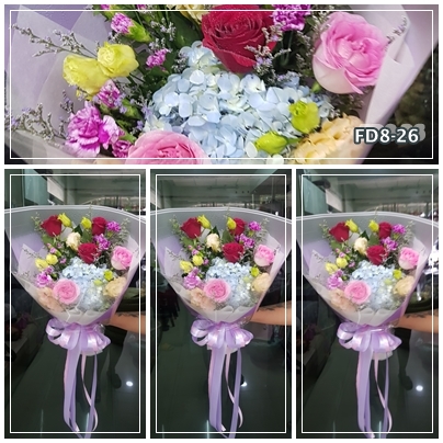 FD8-26 : ช่อกุหลาบ,ไฮเดรนเยีย