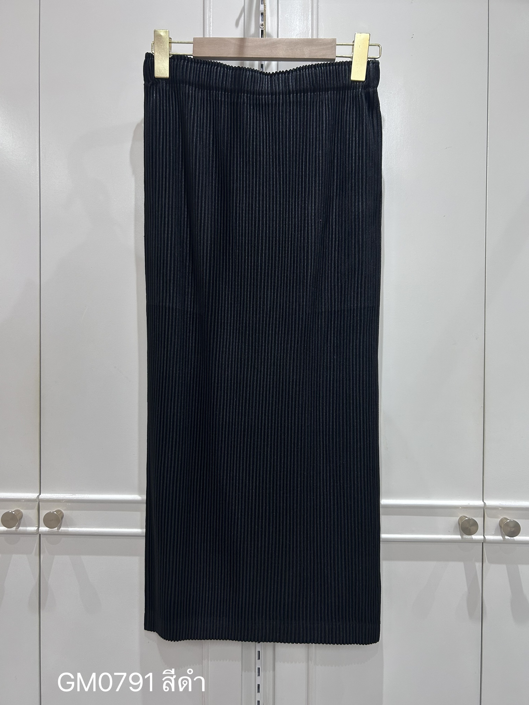 ยาว 32นิ้ว!! 2MUAY GM0791 กระโปรงอัดพลีทผ้าหนาทรงสอบ ไม่มีผ่า THICK PENCIL PLEATED SKIRT 11 สี FREE SIZE