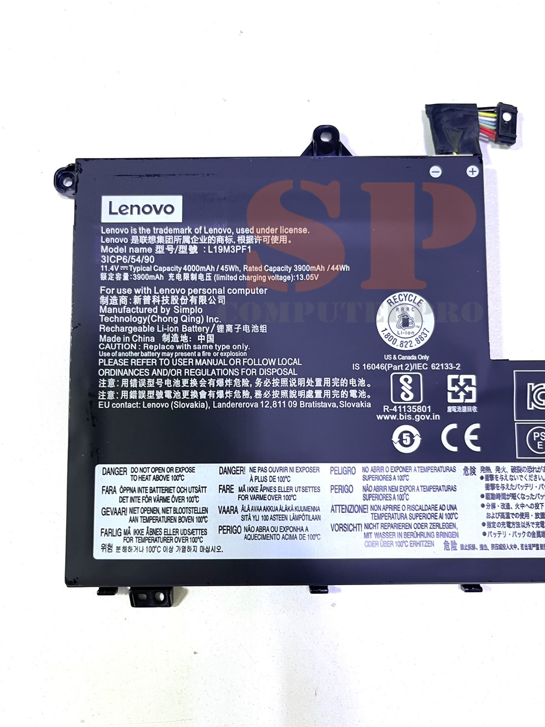 BATTERY LENOVO แบตเตอรี่ของแท้ LENOVO Thinkbook 14 14-IML 14-IIL 15-IIL 15-IML Model: L19M3PF1