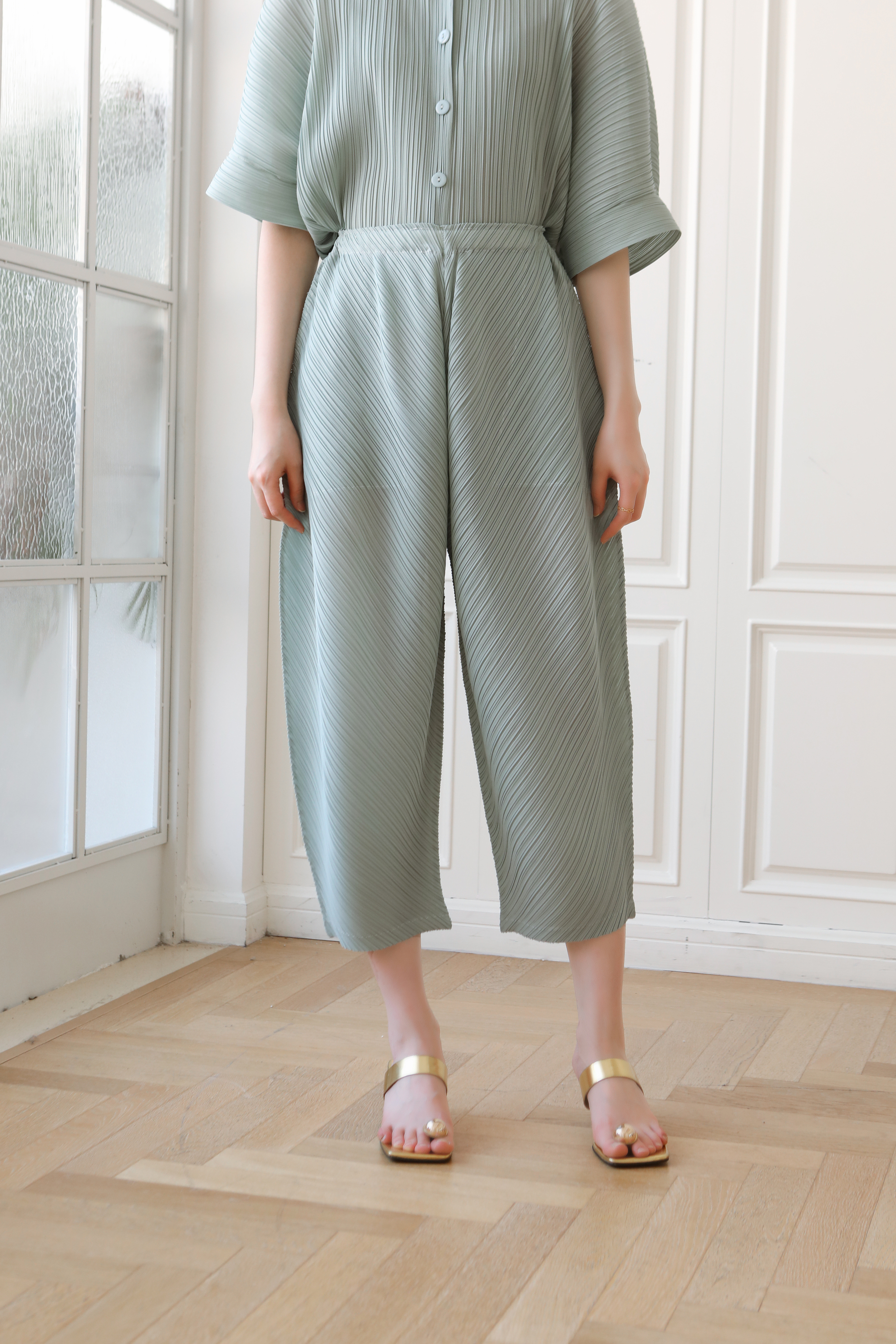 ยาว 32.5นิ้ว!! 2MUAY รุ่น GJO3682 กางเกงผู้หญิง กางเกงพลีทคุณภาพ 12สี FREE SIZE THICKER BOTTOM PLEAT PANTS