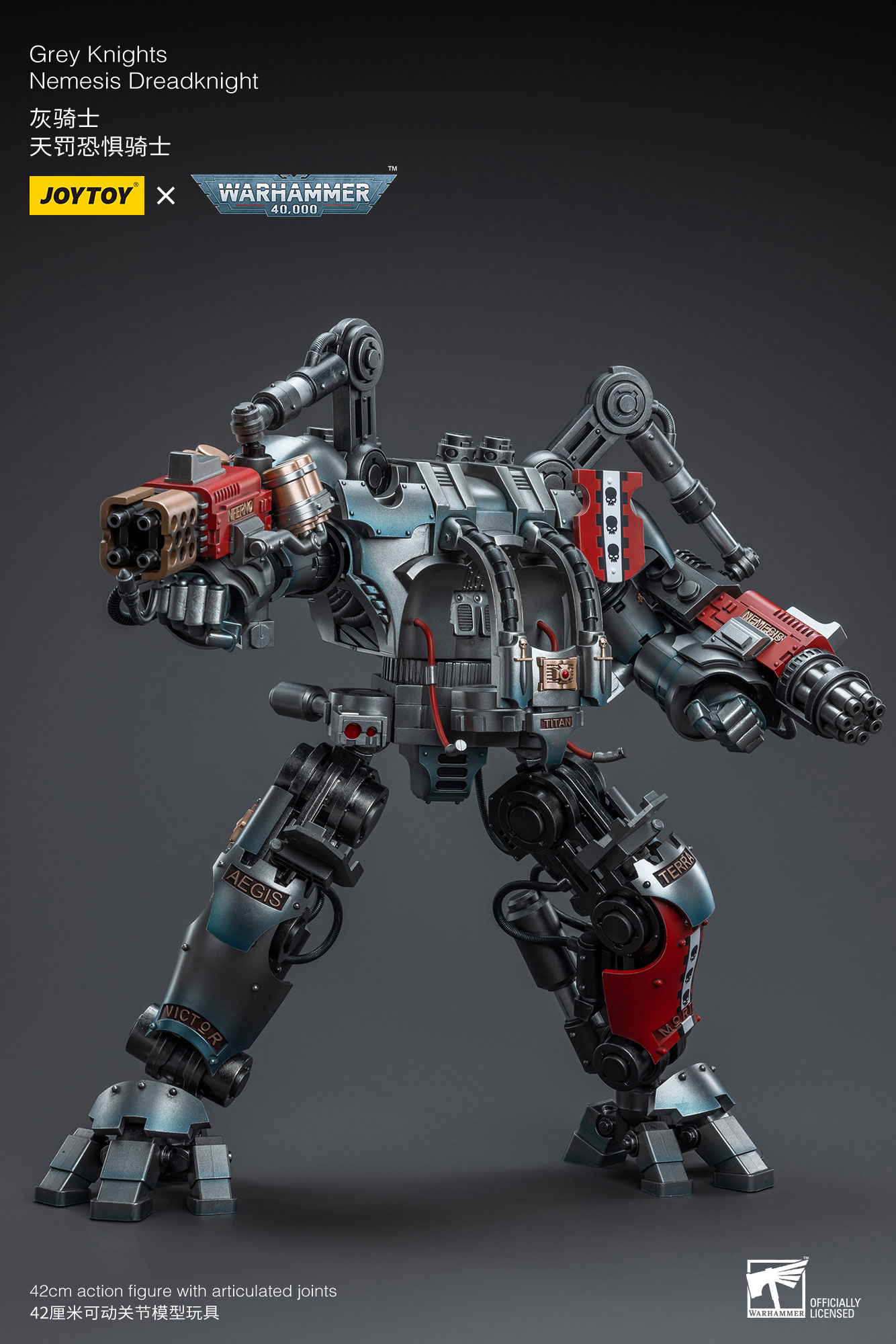 [พร้อมส่ง] Joy toy 1/18 : [Reissue] - JT6434 : Grey Knights Nemesis Dreadknight (Including action figures มีพลขับ)
