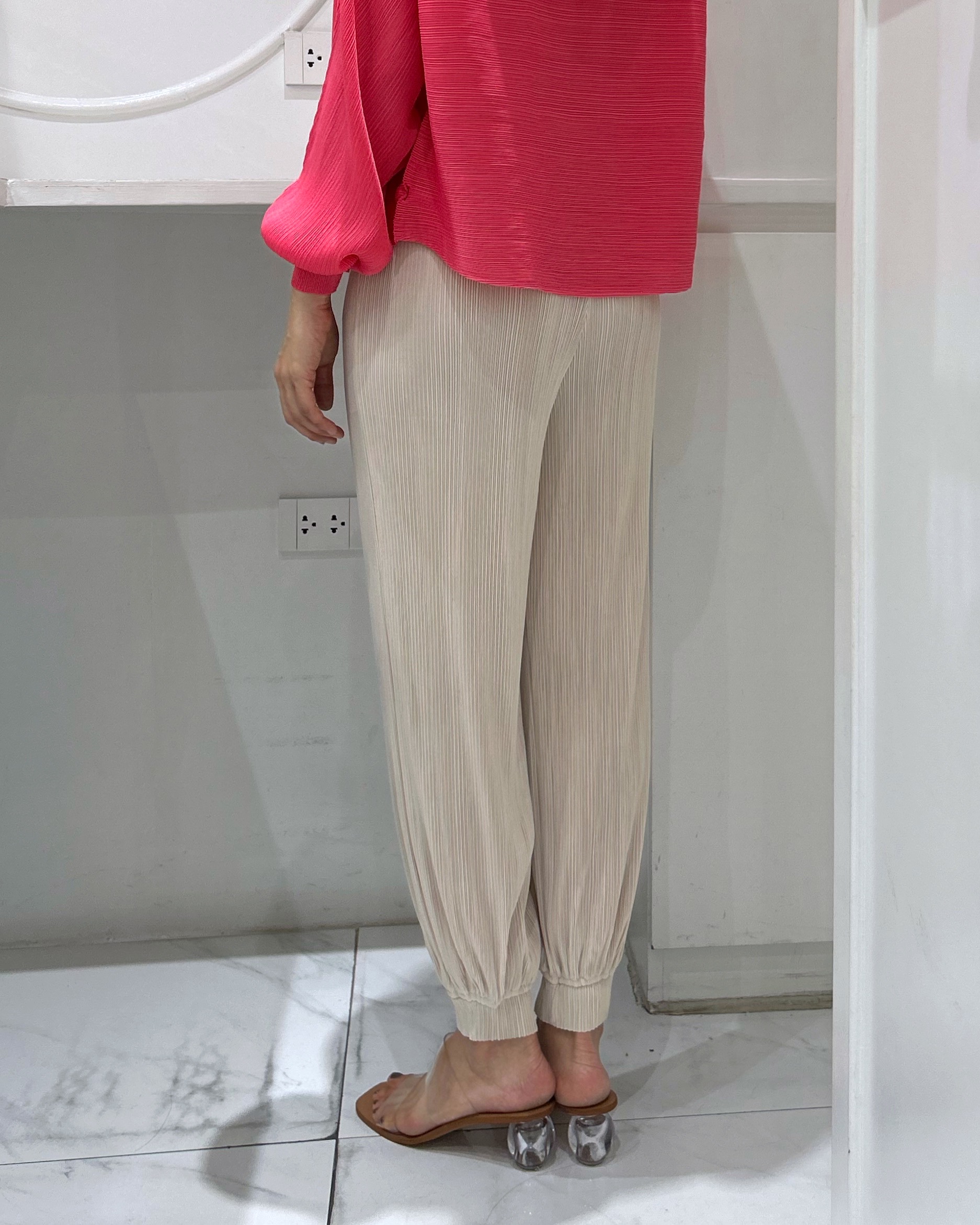 ยาว 36.5 นิ้ว!! 2MUAY รุ่น GJO11540 กางเกงพลีทคุณภาพ JOGGER PLEATED PANTS 7 สี FREE SIZE