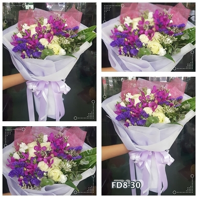 FD8-30 : ช่อกล้วยไม้,กุหลาบขาว
