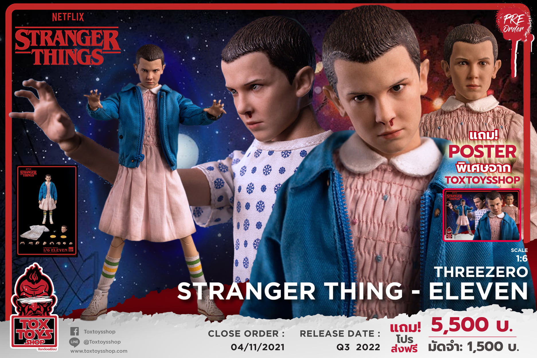 [สั่งจอง]threeZero 1/6 : Stranger Things - Eleven