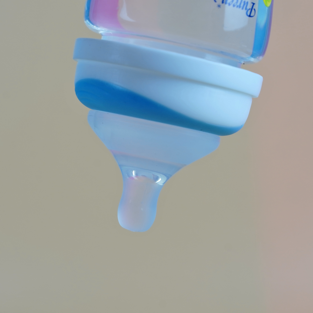 Pureen Softflex จุกนมเพียวรีนเสมือนนมแม่ รุ่นซอฟเฟล็กช์ จุกนมไม่ดูดไม่ไหล สำหรับขวดคอกว้าง แพ็ค2ชิ้น