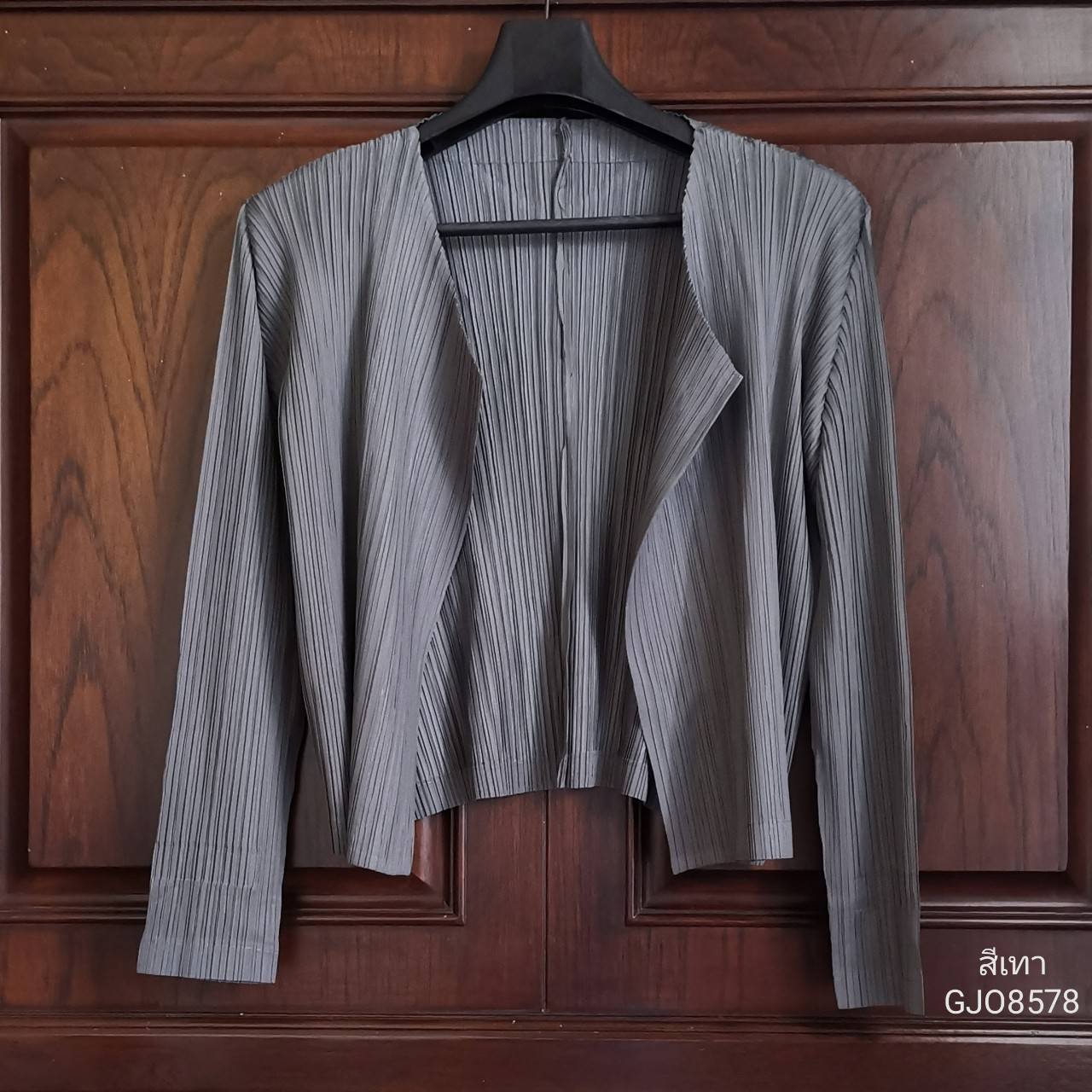 2MUAY BASIC รุ่น GJO8578 CROPPED PLEAT CARDIGAN เสื้อคลุมผู้หญิง เสื้อคลุมพลีทคุณภาพ 11สี FREE SIZE