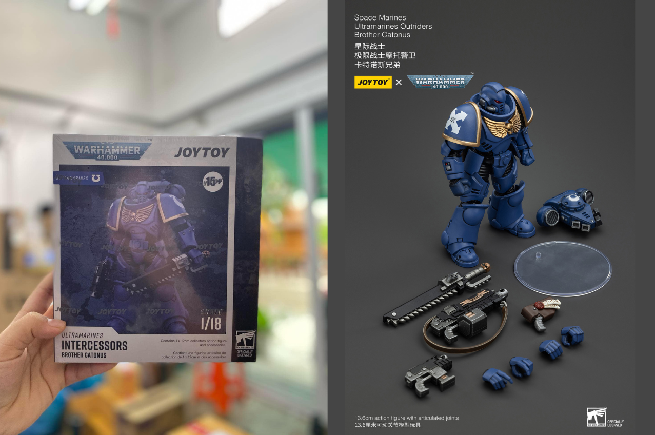 [พร้อมส่ง]Joy toy 1/18----- Space Marines- JT2825 : Ultramarines Outriders Brother Catonus