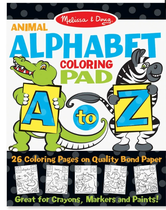 ชุดสมุดระบายสีไซส์จัมโบ้ รุ่นรูปสัตว์ Aa-Zz Animal Alphabet Coloring Pad รุ่น 9107 Melissa&Doug, ของเล่นเสริมพัฒนาการ, ของเล่น