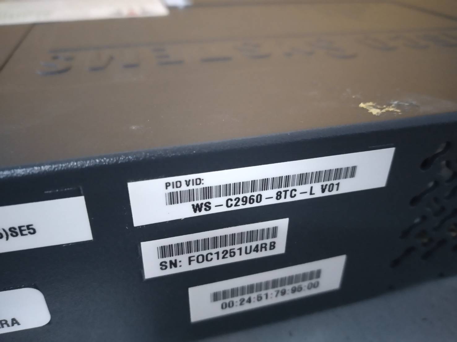 Cisco Systems Catalyst 2960 WS-C2960-8TC-L