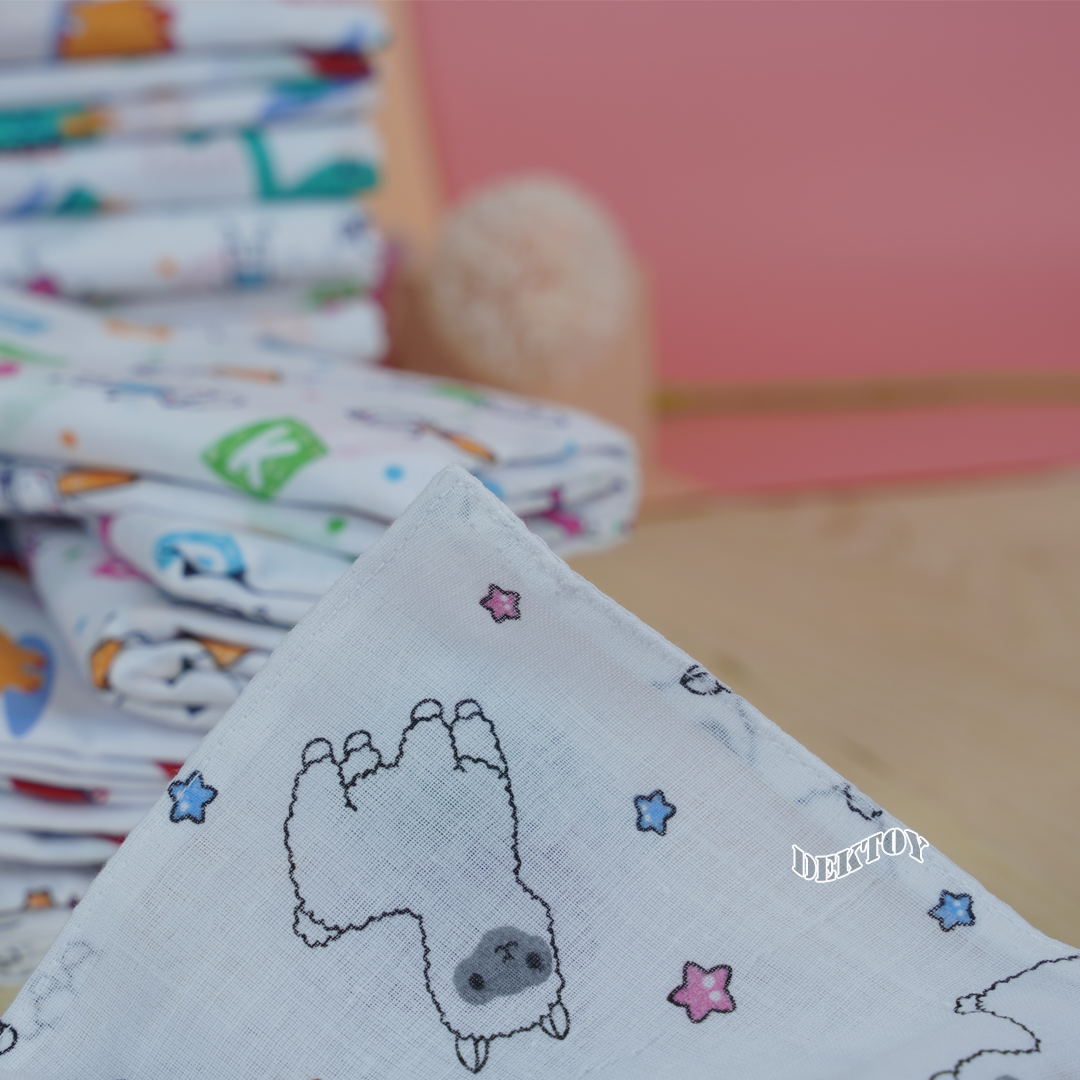 Babyplay ผ้าอ้อมสาลู2ชั้นเกรดB 27นิ้ว 12 ผืน