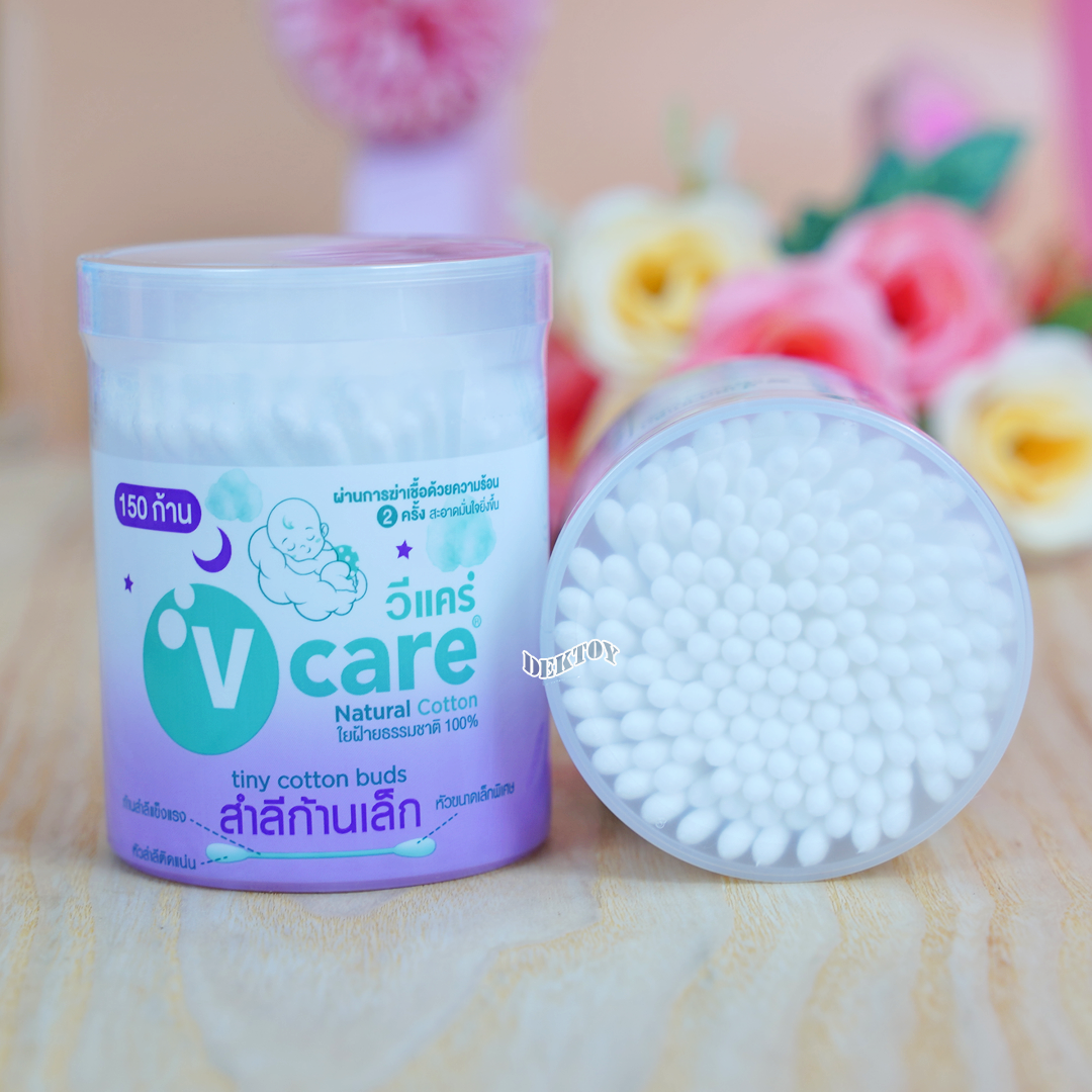 V care วีแคร์ สำลีก้านจิ๋วเล็กมินิ 150 ก้าน 1กระปุก