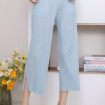 ยาว 35นิ้ว!! 2MUAY BASIC รุ่น GJO7171 กางผู้หญิง กางเกงพลีทคุณภาพ STRAIGHT PLEATED PANTS 16สี FREE SIZE