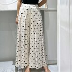 ยาว 38 นิ้ว 2MUAY รุ่น GJO11386 กางเกงอัดพลีท POLKA DOT WIDE-LEG PLEATED PANTS FREE SIZE
