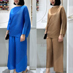 ปรับราคาลง20%!! กก. ยาว34นิ้ว 2MUAY รุ่น GJO2010 / GJO2016 เซ็ตพลีทคุณภาพ CHIC DIAGONAL PLEATED SET 7 สี FREE SIZE