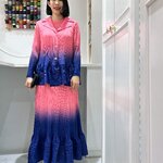 2MUAY รุ่น GA90113 / GA6755 เซ็ตอัดพลีท RIPPLE GRADIENT PLEATED SET 7 สี FREE SIZE