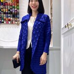 2MUAY รุ่น GA6224 ผ้า Matte เสื้อคลุมอัดพลีท RECTANGLE PLEATED LONG CARDIGAN 10 สี FREE SIZE