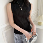 2MUAY BASIC รุ่น GJO7658 BASIC HIGH NECK PLEATED TOP เสื้ออัดพลีทงานคุณภาพ 22สี FREE SIZE