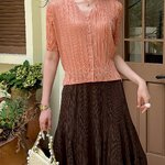 2MUAY รุ่น GJO11398 เสื้ออัดพลีท V NECK BUTTON FRONT PLEATED TOP 10 สี FREE SIZE