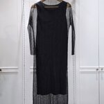 ยาว 45 นิ้ว 2MUAY รุ่น GM8548 เดรสอัดพลีท HIGH NECK TWO LAYER PLEATED DRESS สีดำ FREE SIZE