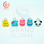 Triple-G พวงกุญแจ แม่กุญแจล็อคกระเป๋า หุ้มยาง ลายสัตว์