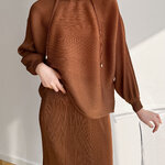 2MUAY รุ่น GJO11478 เสื้ออัดพลีท PLEATED HOODED TOP 10 สี FREE SIZE