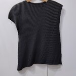 2MUAY รุ่น CX0492T เสื้ออัดพลีท ROUND NECK DIAGONAL PLEATED TOP สีดำ FREE SIZE