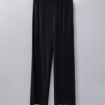 UNISEX ยาว 39 นิ้ว 2MUAY รุ่น CX0477P กางเกงอัดพลีท THICK STRAIGHT PLEATED PANTS สีดำ FREE SIZE
