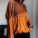 2MUAY รุ่น CX0439 เสื้อคลุมอัดพลีท LIGHTWEIGHT PLEATED ZIP JACKET 5 สี FREE SIZE