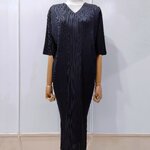 อกถึง 44 นิ้ว 2MUAY รุ่น GM8920 เดรสอัดพลีท V NECK HALF SLEEVE PLEATED DRESS REE SIZE