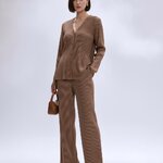 2MUAY รุ่น CX25191 / CX89019 THICK V NECK BUTTON FRONT PLEATED SET 4สี FREE SIZE