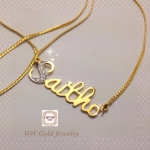 จี้ชื่อทองแท้18K ประดับเพชร