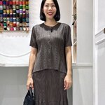 2MUAY รุ่น GJO10323 เสื้ออัดพลีท BUTTON FRONT VOLUME PLEATED TOP 10 สี FREE SIZE