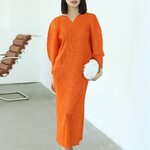 2MUAY รุ่น GJO2903 เดรสผู้หญิง เดรสพลีทคุณภาพ 9สี FREE SIZE HEART NECK VOLUMESLEEVE PLEATED DRESS