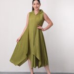 2MUAY รุ่น GA92141 เดรสอัดพลีท SLEEVELESS ASYMMETRIC PLEATED DRESS 5 สี FREE SIZE