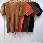 UNISEX 2MUAY รุ่น GM0551 เสื้ออัดพลีท THICK ROUND NECK PLEATED TOP 4 สี FREE SIZE