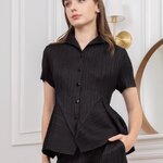 2MUAY รุ่น GJO2103 เสื้ออัดพลีทคุณภาพ SHORT SLEEVE VOLUMN PLEATED TOP 12สี FREE SIZE