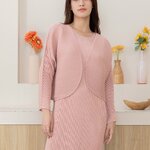 2MUAY รุ่น GJO3095 เสื้อคลุมผู้หญิง เสื้อคลุมพลีทคุณภาพ 6สี FREE SIZE LONG SLEEVE OPEN FRONT THICK PLEAT CARDIGAN