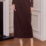 ยาว 34 นิ้ว 2MUAY รุ่น GJO1821-9 กระโปรงพลีทคุณภาพ DOUBLE LAYER PLEATED SKIRT 14 สี FREE SIZE